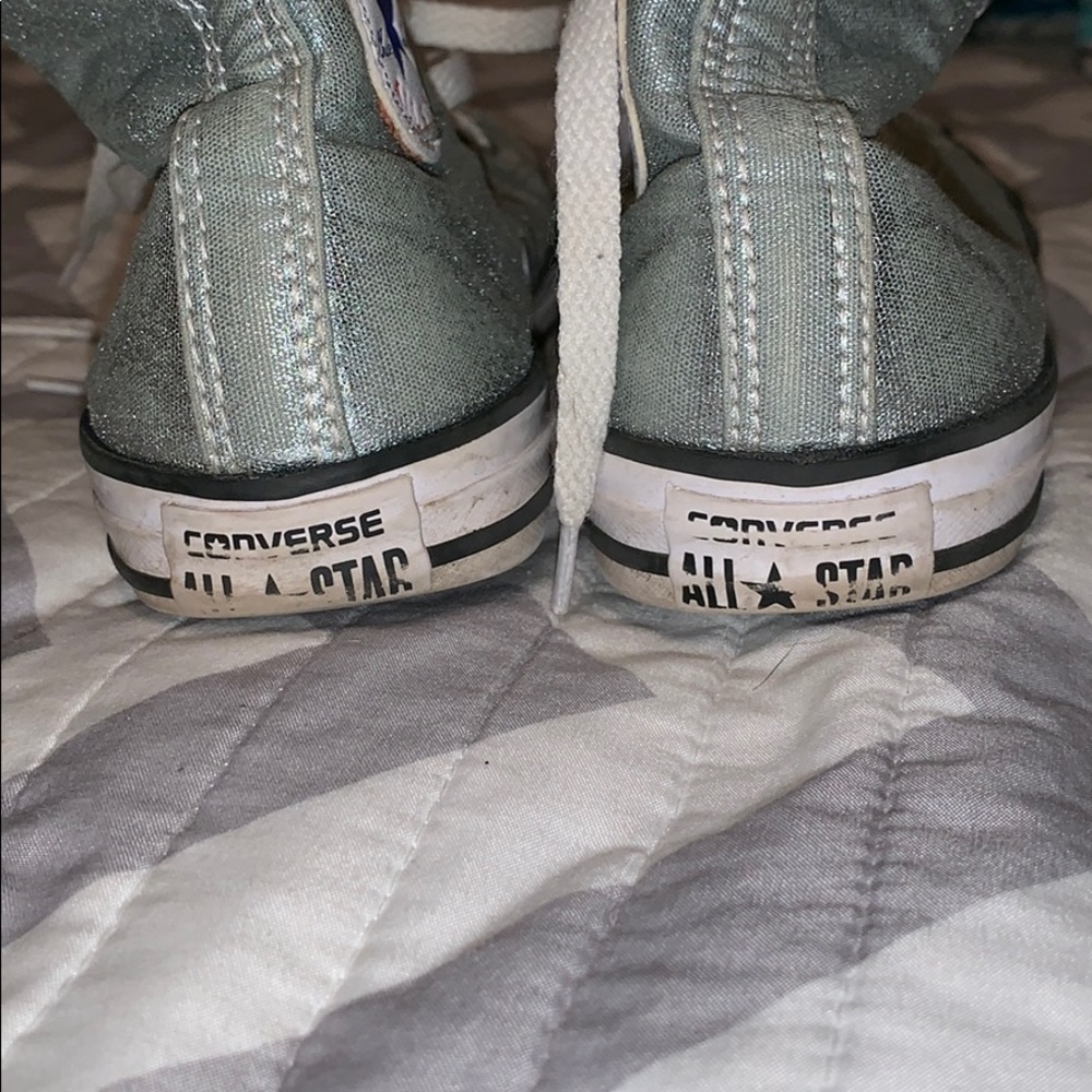 silver Sparkle converse - Picture 2 of 4